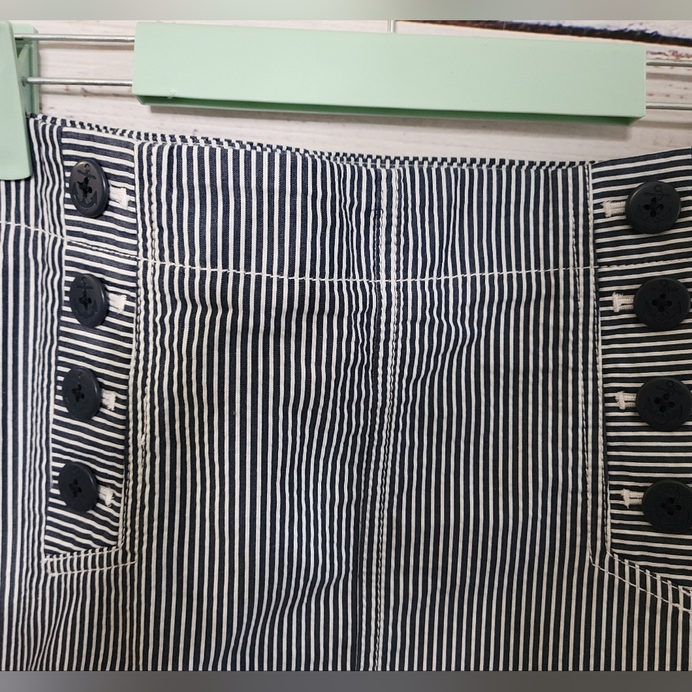 Talbots S10 Stripped Skirt with Anchor Buttons - Picture 4 of 5